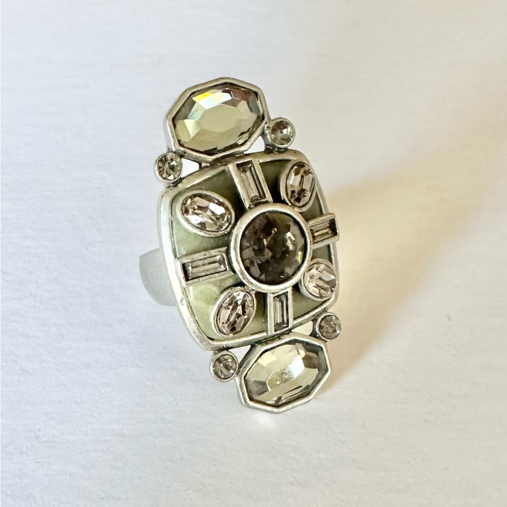 Lia Sophia Silver and Crystal Statement Ring from the Atelier Collection